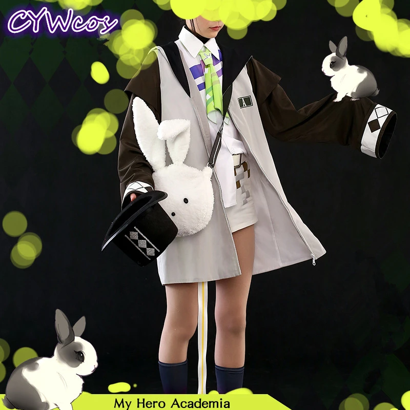 

My Hero Academia Izuku Midoriya deku Rabbit Magician Cosplay Costume Halloween Uniforms Party Outfits Shirt+Coat+Pants+Hat+Socks