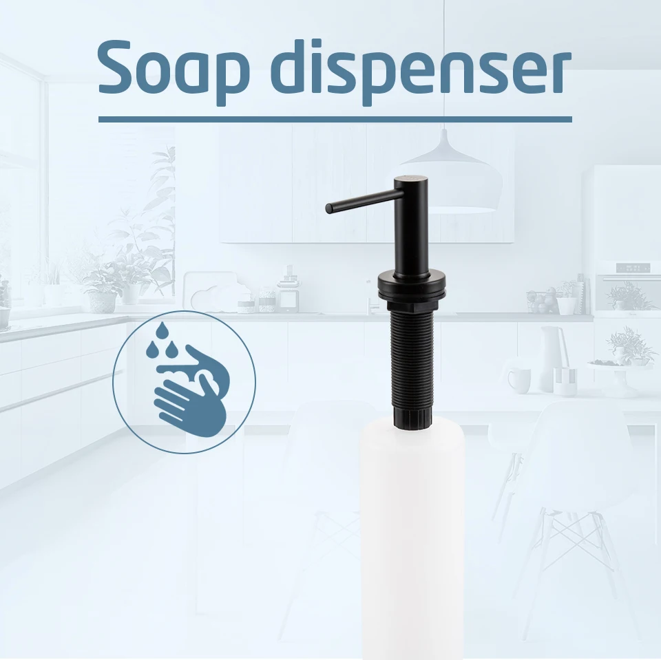 Frap Liquid Soap Dispenser for Kitchen Sink Hand Soap Dispenser ABS Plastic Bottle Stainless steel Kitchen Accessorie Y35001-1