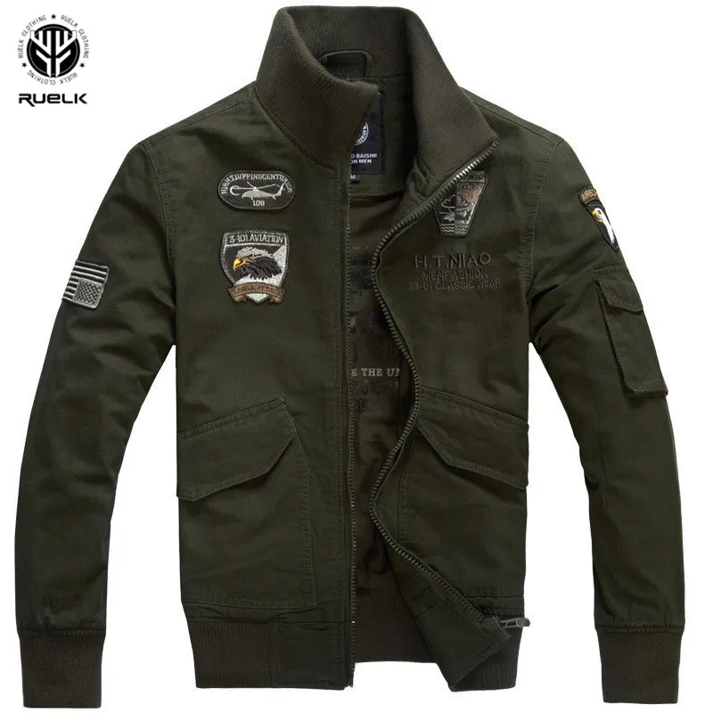 RUELK Trend New Arrival Brand Jacket Men Autumn Fashion Hot Sale High Quality Military Style Mens Jackets And Coats Plus Size | Мужская