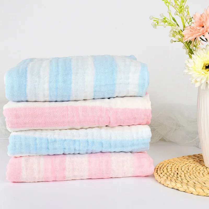 

330g 6 layers Muslin 100% Cotton Yarn-dyed Corrugate Baby Blanket Newborn Soft Baby Blankets Swaddle Baby Bedding Bath Towels