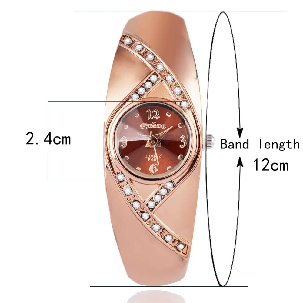 2016 Dress Women Watches Stylish Crystal Rhinestones Quartz Wristwatch Lady Party Bracelet Bangle Relogio Casual Watch