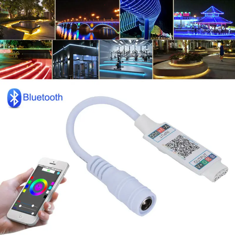WiFi Bluetooth Музыка RGB контроллер DC5 24V Мини Смарт свет полосы Диммер для 5050 3528
