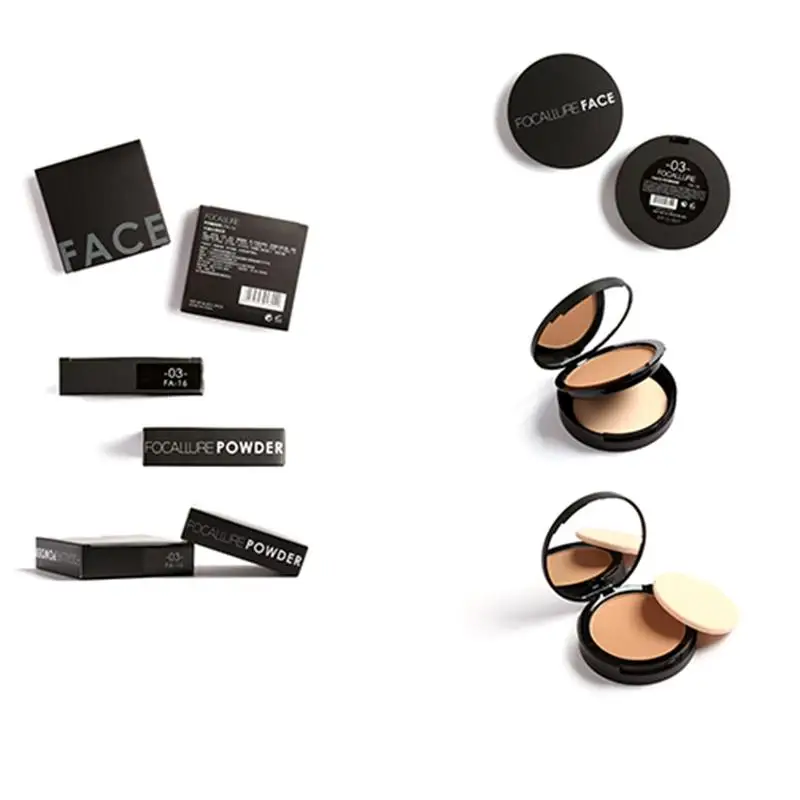 Yfashion 2.4oz Professional Oil-control Breathable Wet& Dry Dual Purpose Makeup Pressed Powder Foundation with Soft Powder Puff