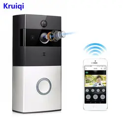 Kruiqi беспроводной звонок с телефонной связью wifi-глазок для двери с монитором IP 720 P пир сигнализации ИК Ночное видение двухстороннее аудио