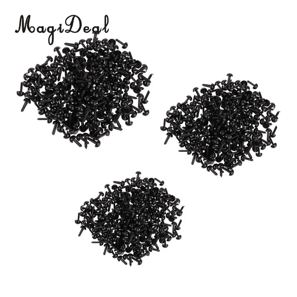 600 Pieces Black Plastic Safety Eyes for Teddy Bear Doll Animal Toys Doll Accessories Card Making Home Decoration 3 4 5MM