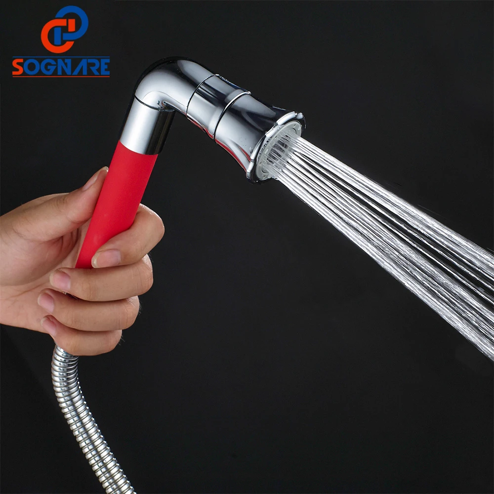SOGNARE Bathroom Accessories Water Saving Shower Heads Chrome Red