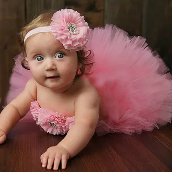 

Sweet Glam Tutus Set Baby Tutu Skirt with Headband and Tops Lovely Newborn Girl Photography Props Baby Shower Gift TS069