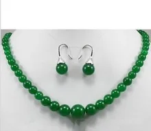 Mujer благородство женские натуральные Новое Jewelry колье круглый зеленый драгоценный камень колье серьги& Gem комплекты тонкой Moda
