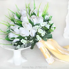 Красивая Свадьба Букет Ассорти Розы Лилии букет свадебные аксессуары Искусственный Свадебные цветы Невеста Букет
