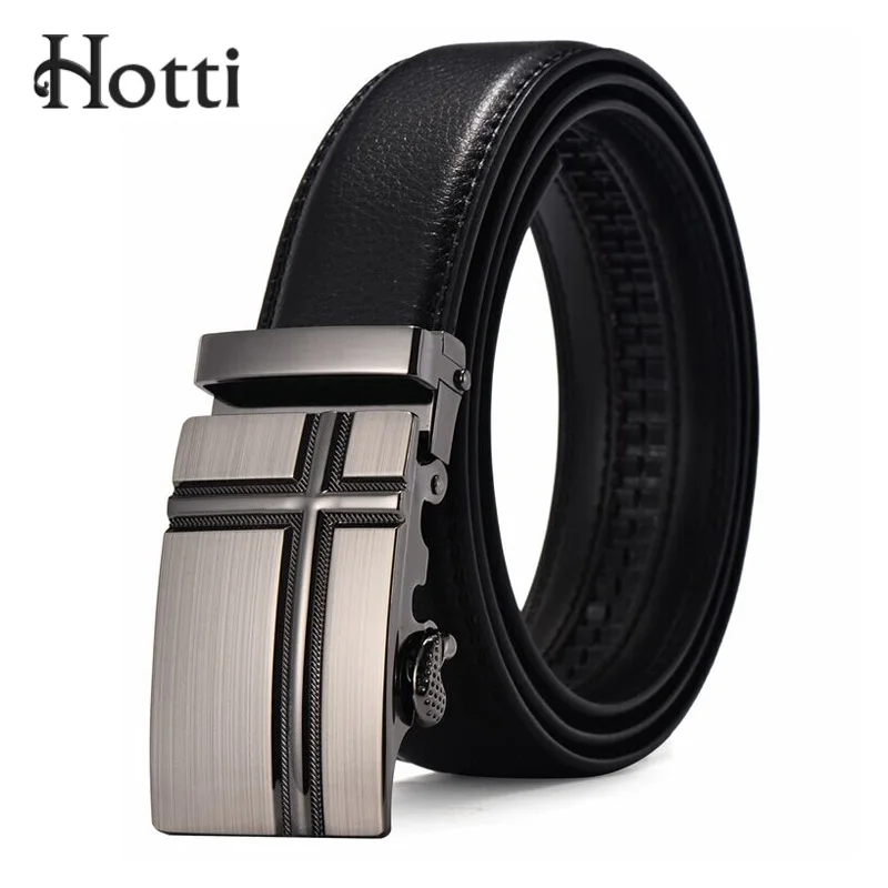 

[Hotti] Brand Men Belt Fashion Automatic Buckle Genuine Leather High Quality Casual Male Strap 110/115/120/125 Cinturones Hombre