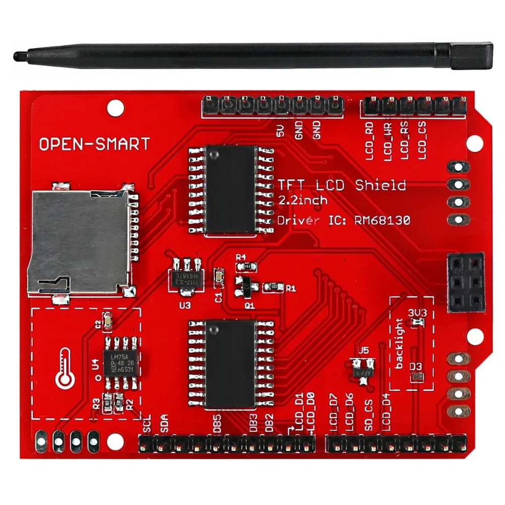 2,2 дюймовый TFT ЖК-дисплей модуль сенсорный экран бортовой датчик температуры+ ручка для Arduino UNO R3/Mega 2560 R3/Leonardo