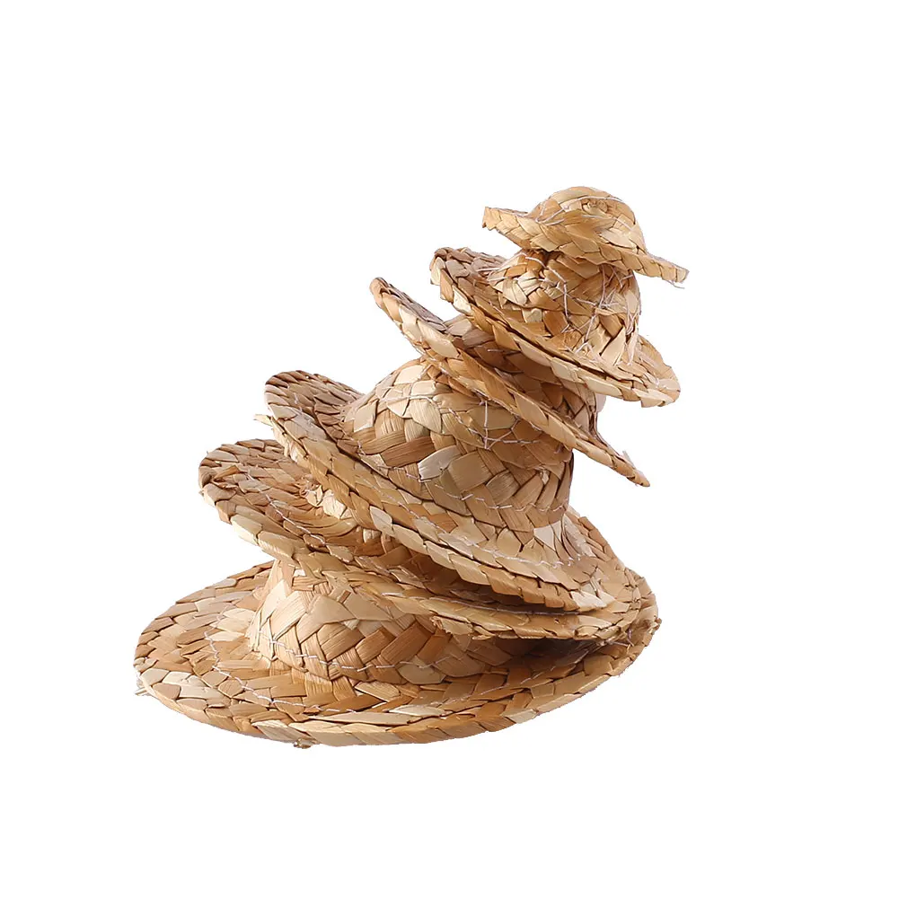 

DIY Straw Hat Weaving Handcraft Figure Accessories Decoration Toy Cute