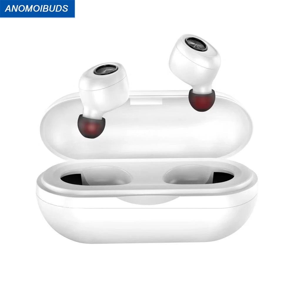 Günstige Anomoibuds Kapsel TWS Drahtlose Ohrhörer Bluetooth Kopfhörer Headset Tiefe Bass Stereo Sound Sport Kopfhörer Für Samsung Iphone