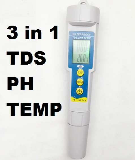 ФОТО Digital PH Meter TDS Tester temperature Water Quality  Multi-parameter 0.01 for Aquarium Fishing Monitor Acidometer