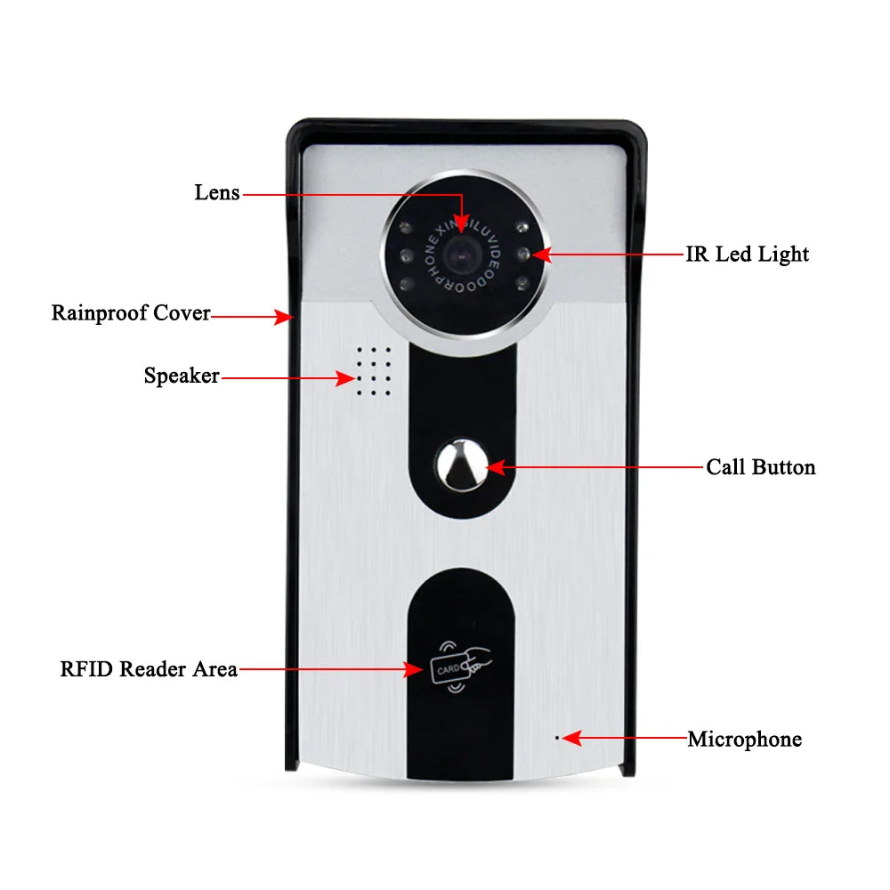 700TVL домофон домофона HD RFID камера доступа Водонепроницаемая наружная дверь телефон звонок ИК ночного видения считыватель для домашней системы