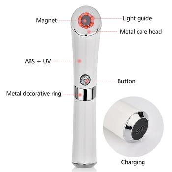 Electric Vibration Anion Eye Massager Blue & Red Light Laser Pen Anti Puffiness Anti Aging Wrinkle Eye Patch Eyes Skin Care Tool 3