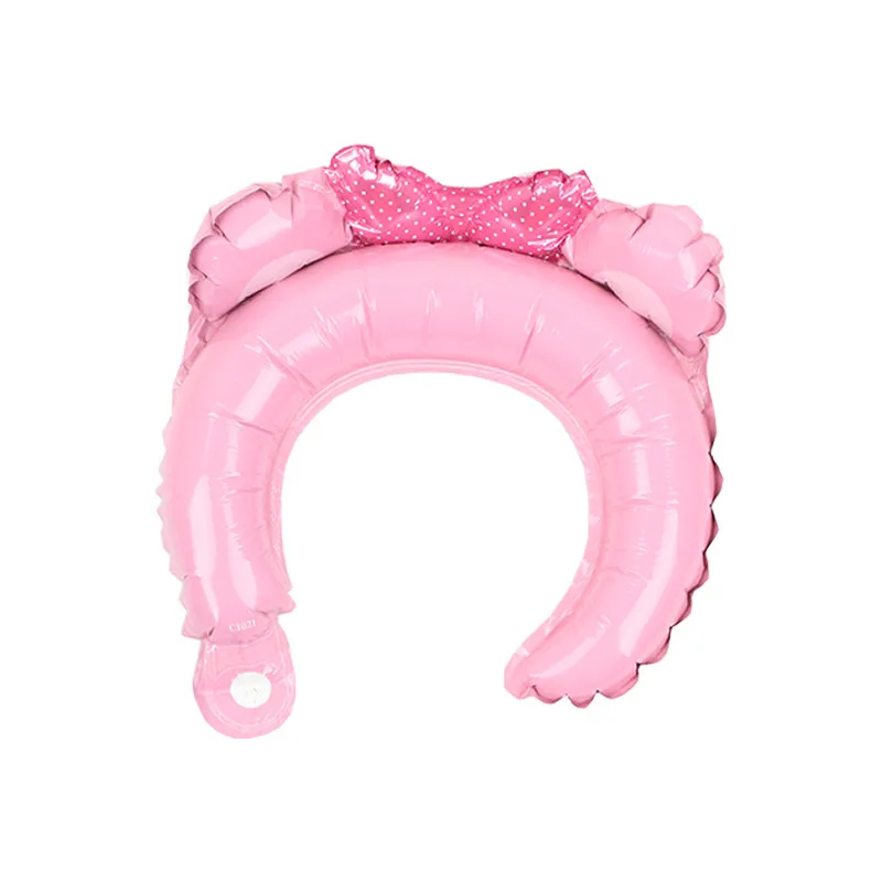 10 шт. милые головные уборы для животных повязка на голову фольгированный шар Микки Минни Кролик корова ребенок душ с днем рождения принадлежности для украшения свадебной вечеринки - Цвет: Pink Bear