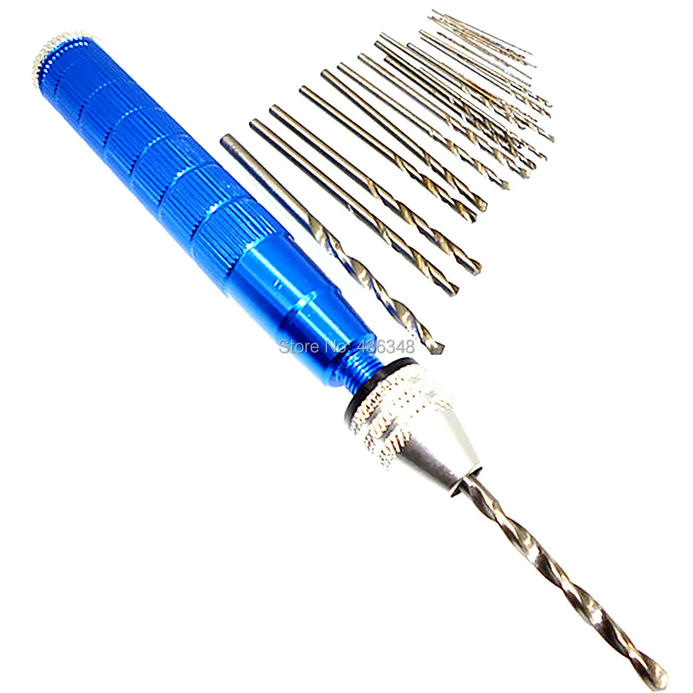 Micro Bit Twist Drill Mini Precision Hss Power Drill Bit + Hand Drill Chuck