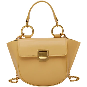 

Elegant Female Small Tote bag 2019 Fashion New Quality PU Leather Women's Designer Handbag Chain Lock Shoulder Messenger Bags