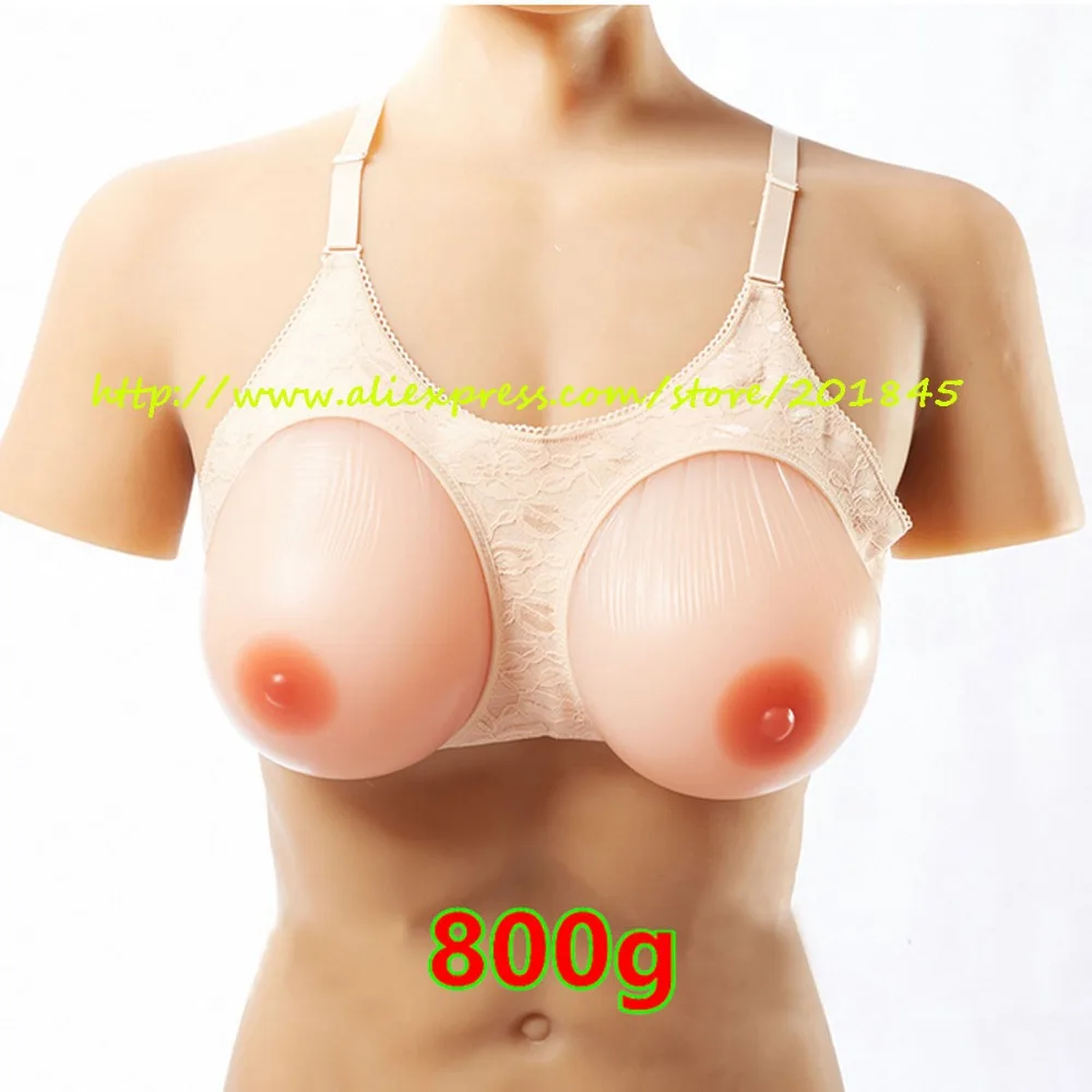 

New 1Pair Size L(800g) High Quality Silicone Breast Form Artificial Fake False Boob Enhancer Realistic Touch Feeling With Strap