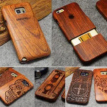 100% Natural Wood Case for iPhone 7 5 5s 6 6s Plus for Samsung Galaxy S5 S6 S7 Edge Plus Note 7 5 4 3 Bamboo Carving Phone Cover
