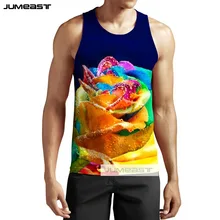 Jumeast 3d печатных Красивая Любовь Цветы Для мужчин/женские Топы футболка унисекс рубашка без рукавов романтическая красная роза повседневные жилеты