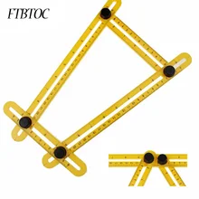 FTBTOC четыре складные пластиковые линейки Многофункциональный измерительный инструмент четырехсторонняя линейка механизм скользящий квадратный инструмент 3 цвета