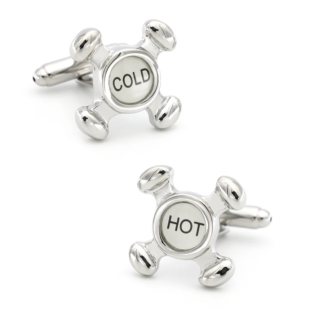 Men's Water Tap Cuff Links Copper Material COLD &amp HOT | Украшения и аксессуары