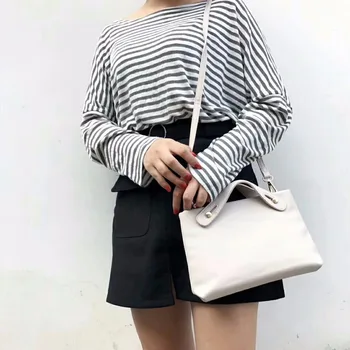 

PU casual women shoulder bag soft glazed leather women crossbody bag envelope pattern small size solid color flap with handle