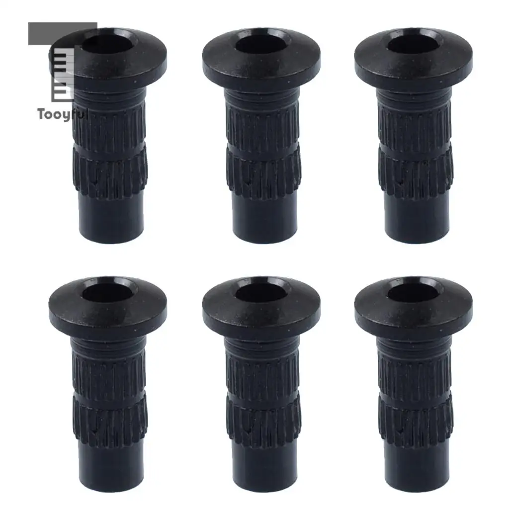 Tooyful 6Pcs Through Body Electric Guitar String Mounting Ferrules Bushing 