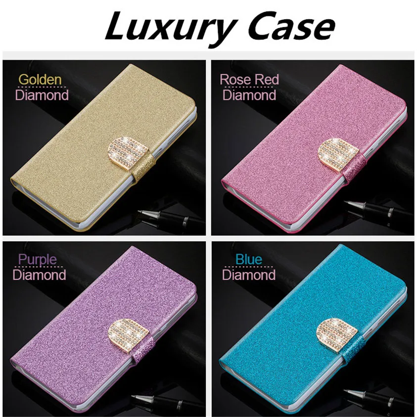 

Flip Glitter Case For Meizu M3 Note 5.5" PU Leather Rhinestone Diamond Cover With Card Slot Wallet Pouch Phone Bag