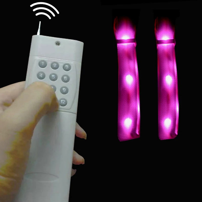 

RGB Nylon LED Glowing Bracelet flash Wristband Strap for Party Event with 12 keys remote control free shipping 150pcs/lot