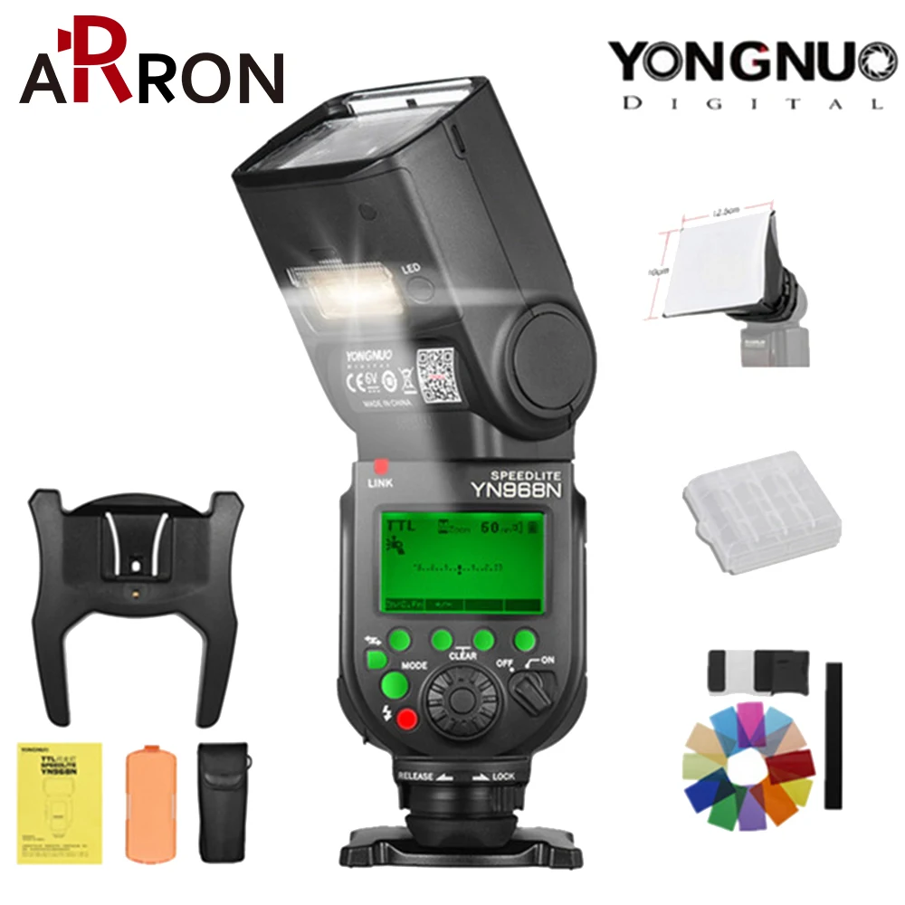 

YONGNUO YN968N 2.4G Wireless High-speed Sync TTL 1/8000s Flash Speedlite Auto zoom for Nikon DSLR Camera Compatible YN622 YN685N