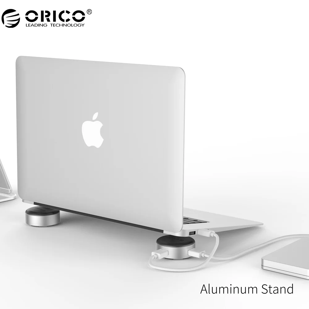 ORICO Aluminum Laptop Stand Portable with 3 Port USB 3.0 HUB for
