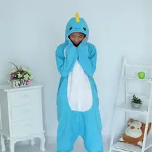 Кигуруми животных Косплей Костюм Нарвал onesies пижамы мужские женские мультфильм пижама-Кит