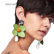 GZBEIYANG цветок смолы серьги Мода Простой ветер сладкий романтический женщина девушка серьги Свадебные ювелирные изделия подарок