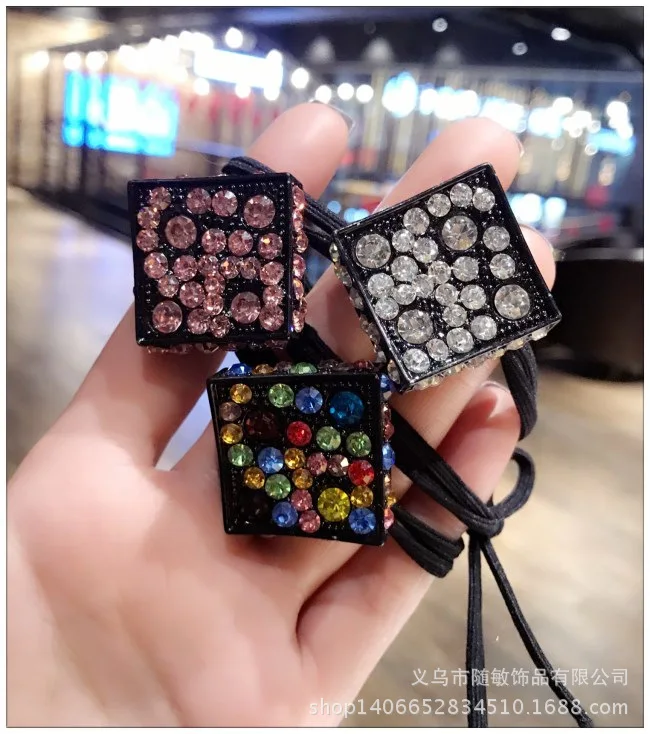 

Korea Flower Crystal Hair Accessories Rabbit Hair Bows Elastic Hair Bands Rubber Band Hair Ring Headbands For Women