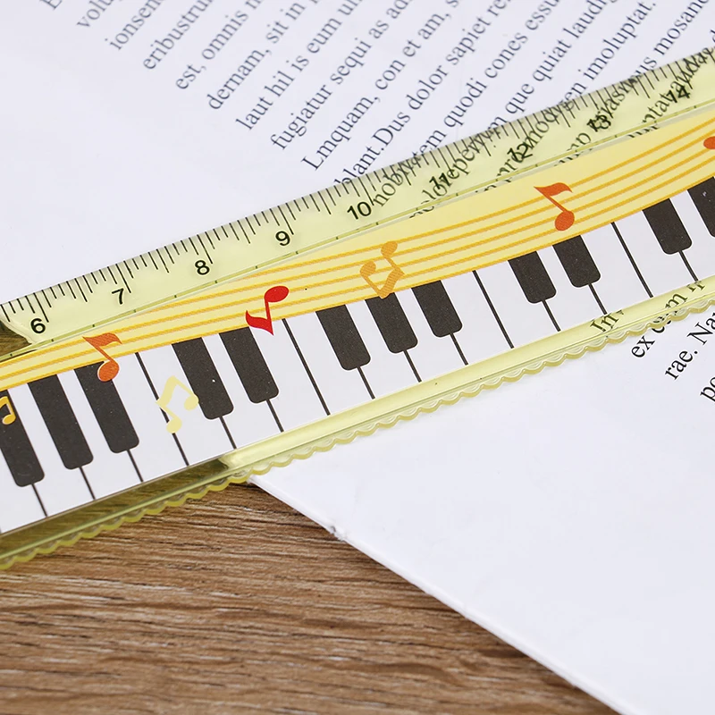 Креативный 1 шт. 15 см милое мультяшное пианино музыкальная линейка с нотами закладки для школьных учебников ученическая линейка подарок линейка цвет случайный
