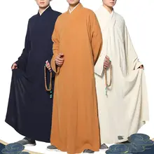 Унисекс Хлопок и лен буддийские монахи Шаолинь халаты буддизм одежда медитация кунг-фу дзен Lay костюмы халат униформа