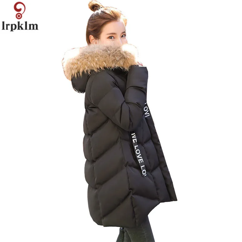 Winter Jacket Women Medium  Long Section Down Cotton Clothing Winter Woman Coats 2018 Big Fur Collar Women's Winter Jacket (30)