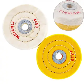 

2pcs 4 Inch Cloth Buffing Polishing Wheel with 16mm Hole Diameter and Flannelette Material for Table Type Grinding Machine