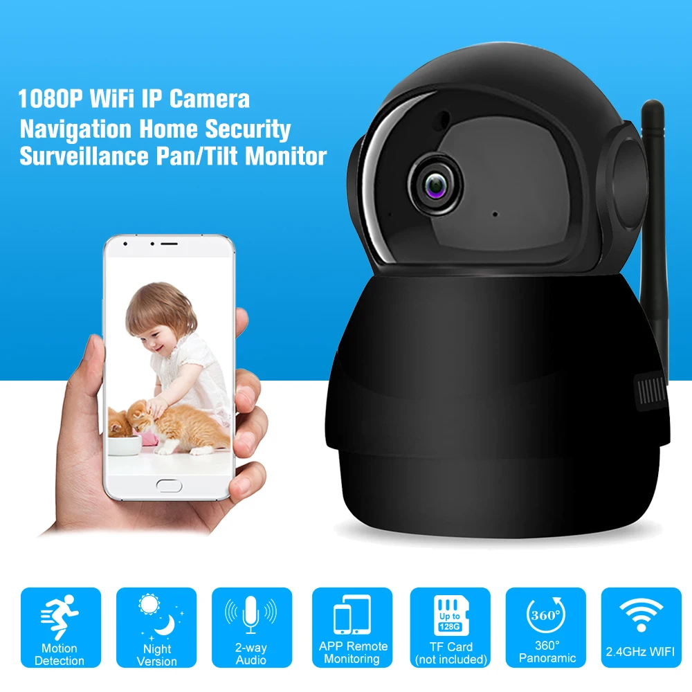Беспроводная IP камера с функцией ночного видения 1080P Wi Fi|Камеры видеонаблюдения| |