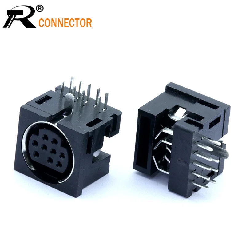 

20pcs MINI DIN S Terminal PCB Panel Mount Socket Connector 9PIN DIP Instrument Socket Micro Power Jack Audio Device Connector