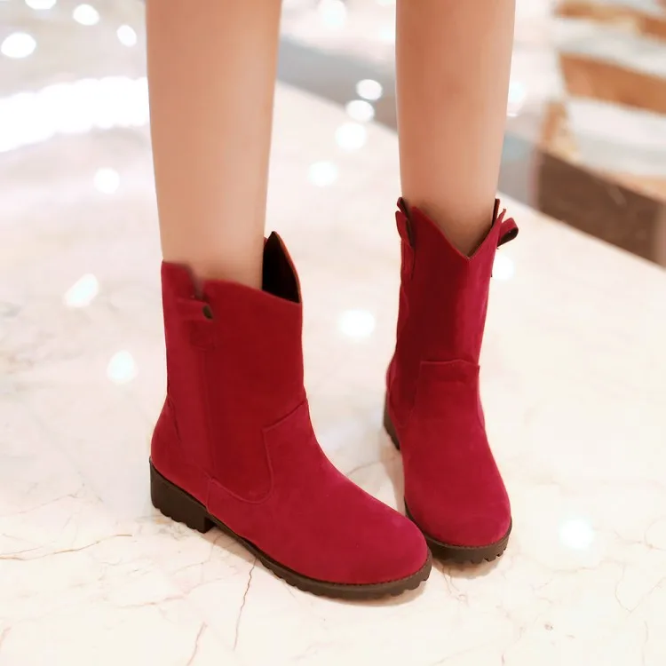 

Big Size 9 10 11 12 boots women shoes ankle boots for women ladies boots Sleeve round head square heel
