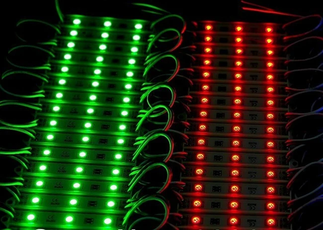 100 шт./лот 3 светодиода 5050 SMD RGB водонепроницаемый модуль IP65 12 В постоянного тока