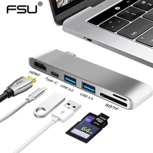 FUS type-c 3,0-HDMI кард-ридер концентратор адаптер Поддержка 4K для нового Macbook Chromebook Pixel Surface Pro 4