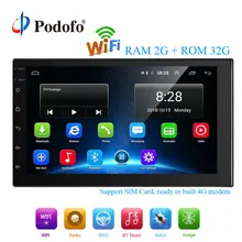 Podofo 2 Din Android Car Multimedia 2G + 32G 7 Pollici Car Radio di Navigazione di GPS WIFI Bluetooth MP5 sostegno del giocatore di 4G LTE SIM di Rete