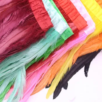 

35-40cm coque feather trims DIY chicken tails Feather fringes 14-16inch rooster tails strips for cloth costume accessorys