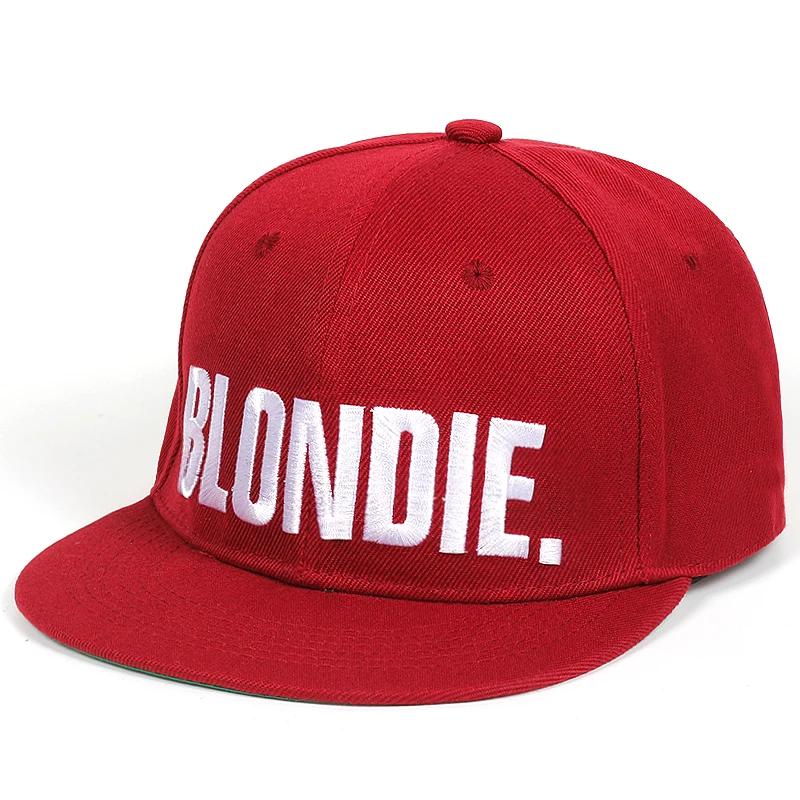 BLONDIE домовой вышивка Snapback Шапки подруга Для женщин Подарки для нее бордовый Бейсбол шапки хип-хоп Регулируемый Gorras