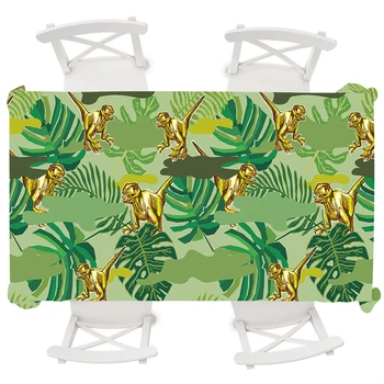 

Anime Dinosaur Waterproof Tablecloth Round Tablecloth Tropical Plants Rectangular Table Cloth Wedding Party Oilproof Table Cover